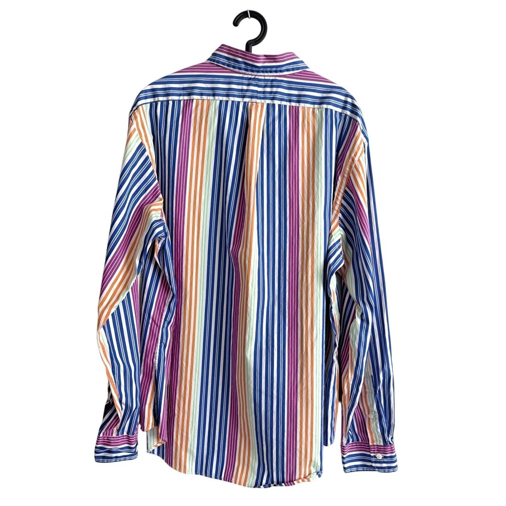 Ralph Lauren Mens Striped Long Sleeve Button Shirt XXL Custom Fit Office Preppy - Picture 2 of 11